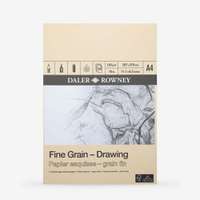Daler Rowney Fine Grain Drawing Pad, A4, 120gsm, Acid-Free Smooth Artist Pad, For Pencil & Charcoal Work – 30 Sheets