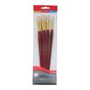 Daler Rowney Simply Gold Taklon Brush Set #3, Long Handle Synthetic Bristles for Acrylic & Oil - Pack of 4 0