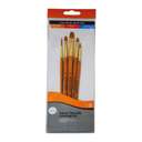 Daler Rowney Simply Gold Taklon Brush Set #2, 5 Brushes, Short Handle Synthetic Bristles for Acrylic, Oil & Watercolour 0
