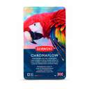 Derwent Chromaflow Pencil Set, Tin of 12, Soft Wax Core, High Pigment Concentration 1