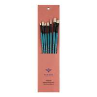 Panart VB-11 Brush Set, Vegan Series, Premium Synthetic Bristle, Flat 2, 6, 10, 12 / Filbert 8, 12 / Angular 12 - Set of 7