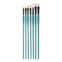 Panart VB-10 Brush Set, Vegan Series, Premium Synthetic Bristle, Round 10 / Flat 4, 8 & 10 / Filbert 12 / Angular 8 & 12 - Set of 7 1