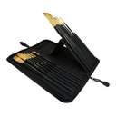 Mont Marte Artist Brush Set, 15 Pieces in Wallet, Professional Synthetic Bristles for Acrylic, Oil & Watercolour Painting - Pack of 5 1