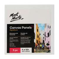 Mont Marte Canvas Board Set, 10.2x10.2cm, 280GSM, Triple-Primed Boards for Acrylic, Oil & Tempera - Pack of 5