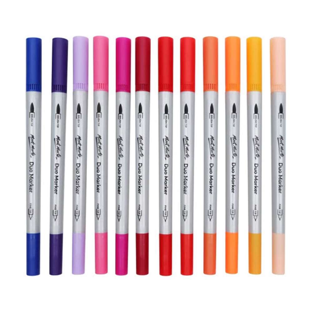 Mont Marte Duo Marker Set, Dual Fine Tips, Pack of 24 Colors