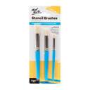 Mont Marte Stencil Brush Set (Sizes 12/8/4), Natural Bristles, Round Tip for Stippling & Stenciling - Pack of 3 0