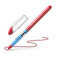 Schneider Slider Basic Ballpoint Pen, Medium 1.0 mm, Viscoglide, Rubberized Grip, Cap, Smooth Flow, Strong Hold, Ideal for School & Office Use – Red