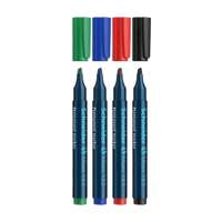Schneider Maxx 133 Permanent Marker, Chisel Tip 1–4 mm, Quick-Dry, Low-Odor, Smooth Flow, Bold Stroke, Ideal for Labelling & Marking, Assorted - Pack of 4 Color