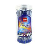 Cello Fine Grip Ball Pen, 0.7mm Tip, Low-Viscosity Ink, Elasto Grip, Smooth Ink Flow, Consistent Writing, Ideal for School & Office Use, Blue - Jar of 25