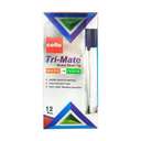 Cello Tri-Mate Ball Pen, 1.0mm Tip, Low-Viscosity Ink, Triangular Grip, Smooth Bold Lines, Consistent Flow, Ideal for School & Office Use, Black - Box of 12 0