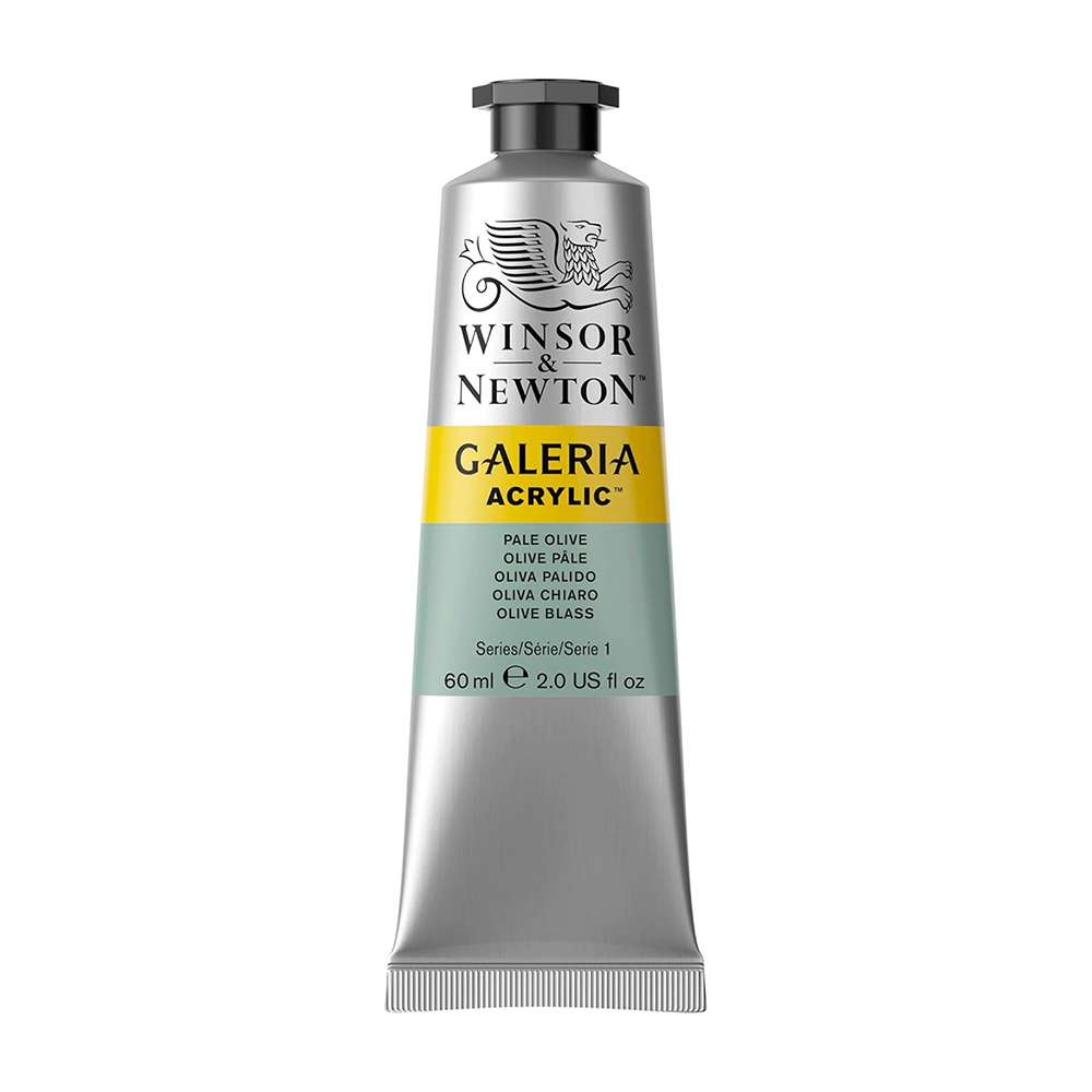 Winsor & Newton Galeria Acrylic Color, 60 ml Tube, Low Pigment Load, Smooth Consistency, Quick-Drying, Lightfast, Ideal for Canvas, Paper & Wood – Pale Olive 1