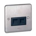 Legrand Data Outlet RJ45 Double 6x3 Brushed Stainless Steel Cat6 High-Speed Network 833057 0
