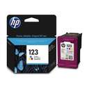 HP 123 Original Ink Cartridge, Mess Free, Bold Colors, Accurate Shades, Suitable for School & Home Projects, Reliable CMY - Tri Color 1