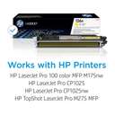 HP Original LaserJet Toner Cartridge, 126A Series, Yellow, Bright Accents, Uniform Density 1
