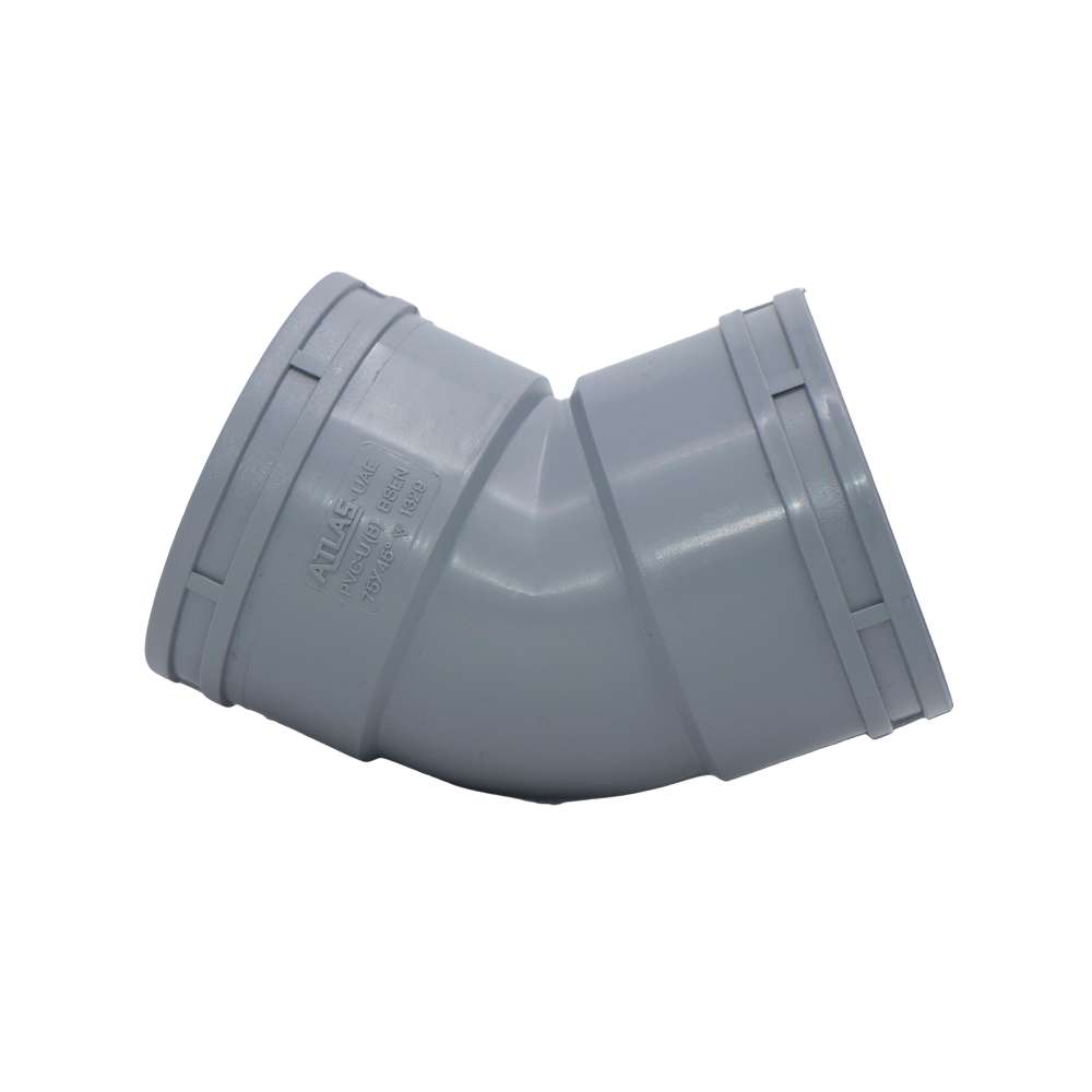 كوع بلاستيكي (UPVC) من أطلس (Atlas) بزاوية (45) درجة قياس (56mm) يعمل بدرجات حرارة عالية (140F) يباع بالقطعة 0