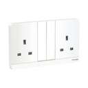 Schneider Electric AvatarOn Double Switched Socket with LED, 3P 13A 250V, 2-Gang, Gives Premium Look, Suitable for Home & Office – White 0