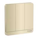 Schneider Electric AvatarOn Plate Switch, 3-Gang 1-Way 16AX, Premium Metallic Accent for Feature Walls, Suitable for Home & Office – Gold 0