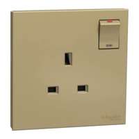Schneider Electric AvatarOn C Switched Socket, 13A 250V, 1-Gang, Gives Premium Look, Suitable for Home & Office – Wine Gold