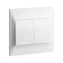 Legrand Belanko-S 2-Gang 2-Way Plate Switch 10A White 86 x 86 x 9.5 mm 617603 0