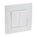 Legrand Eloe Plate Switch 2-Gang 2-Way White 3.5x8.6x8.6cm 618003 0