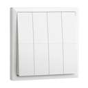 Legrand Eloe 4-Gang 1-Way Plate Switch White 618006 0