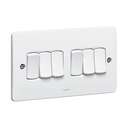 Legrand Synergy Plate Switch, 6-Gang 2-Way 10AX, Flexible Multi-Point Control, Suitable for Office Multi Function – White 0