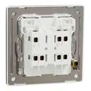 Schneider Electric Unica X Plate Switch, 2-Gang 2-Way 16AX, 20A 250V, Premium Brushed Finish, Suitable for Modern Interior – Stainless Steel 3