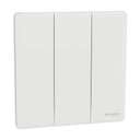 Schneider Electric Unica X Plate Switch, 3-Gang 1-Way 16AX/20A 250V, Gives Neat Look, Suitable for Modern Interior – Painted White 0