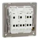 Schneider Electric Unica X Plate Switch, 3-Gang 2-Way 16AX, 20A 250V, Bold Contemporary Look, Suitable for Modern Interior – Jet Black 3