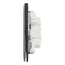 Schneider Electric Unica X Plate Switch with LED, 3-Gang 2-Way 16Ax/20A 250V, Gives Neat Look, Suitable for Modern Interior – Dark Grey 3