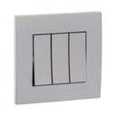 Schneider Electric Vivace Plate Switch, 3-Gang 1-Way 16AX, Slim Aluminium-Silver Look for Everyday Control, Suitable for Home & Office – Silver 0