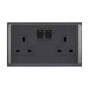 Legrand Belanko S 13A 2 Gang Double Pole Switched Socket with LED Anthracite 617747 1