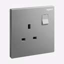 Legrand Galion 13A 1 Gang Switched Socket with LED Indicator Dark Silver 282480-C3 0
