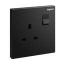 Legrand Galion 13A Single Switched Socket, Reliable Compact Outlet, Suitable for Home - Black 0