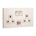 Legrand Galion 2-Gang BS 13A Single-Pole Switched Socket with USB-A & USB-C 27W PD Champagne 282336-C2 0
