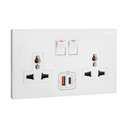 Legrand Galion 2-Gang Multistandard Switched Socket with USB-A & USB-C 14.6 x 8.6 x 3.6 cm White 282337 0