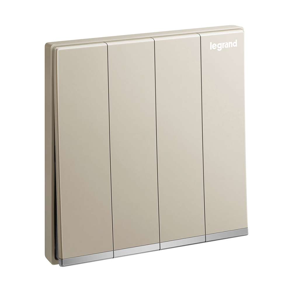 Legrand Galion 4-Gang 2-Way 16AX Switch, Quad Two-Point Control, Suitable for Home & Office - Champagne 0