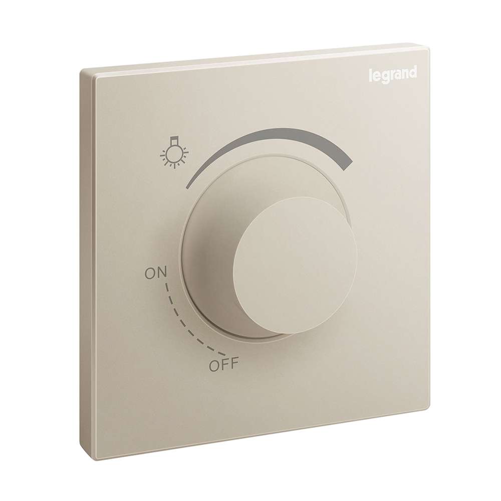 Legrand Galion 500W Rotary Dimmer Incandescent/Halogen, 1-Gang, High-Load Scenes, Suitable for Bedrooms – Champagne 0