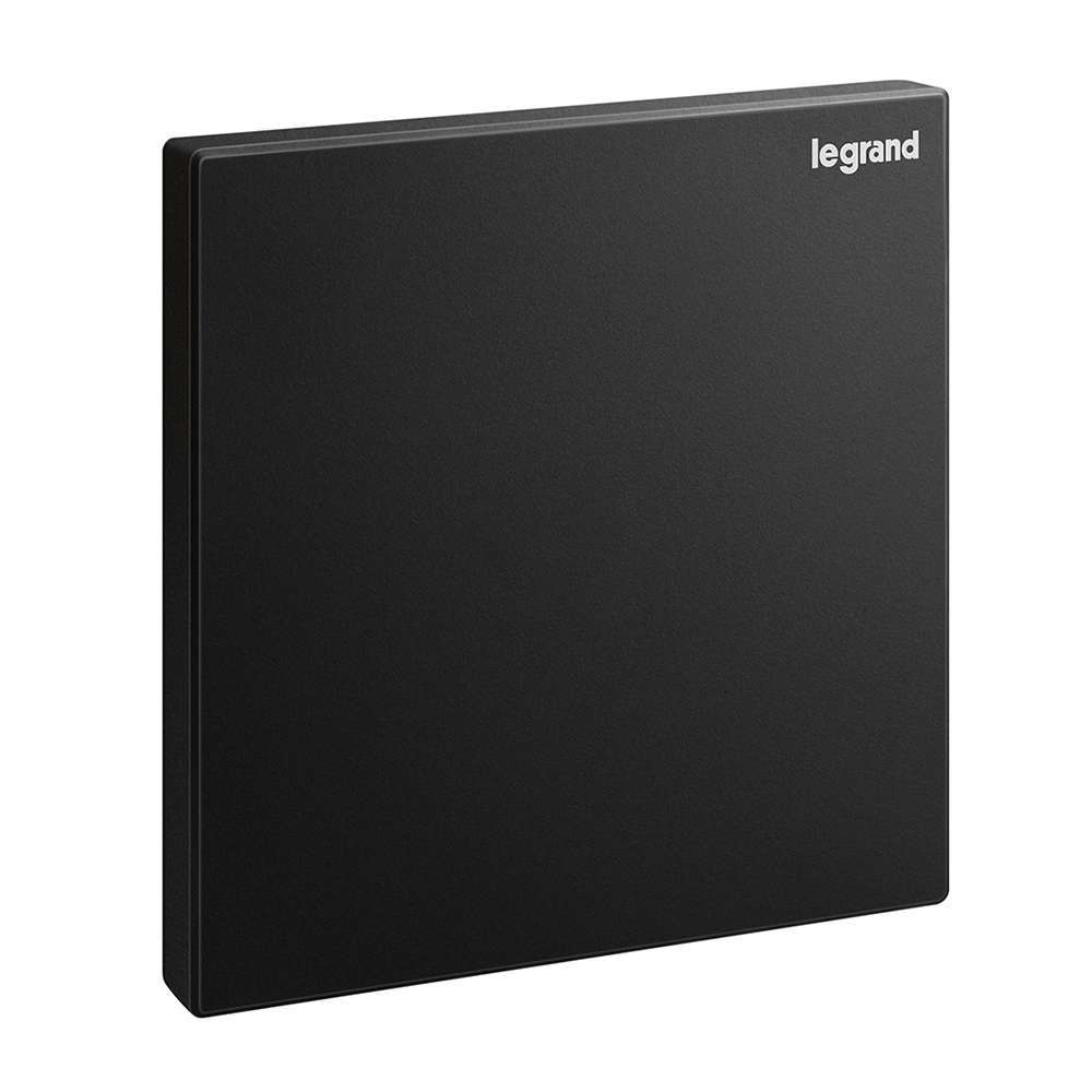Legrand Galion Blanking Plate 1-Gang, Discreet Modern Closure, Protects for Open Wire - Black 0