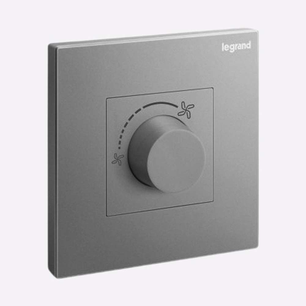 Legrand Galion 5-Speed Fan Controller for Smooth Airflow Control, Ideal for Home, Hotels & Office – Dark Silver