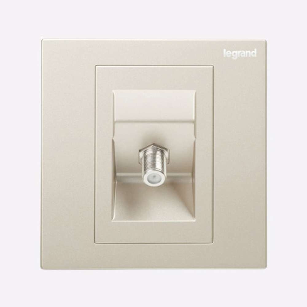 Legrand Galion TV Socket, F-Type (Satellite), 1-Gang, Direct SAT feed, Suitable for Home & Office - Champagne 0