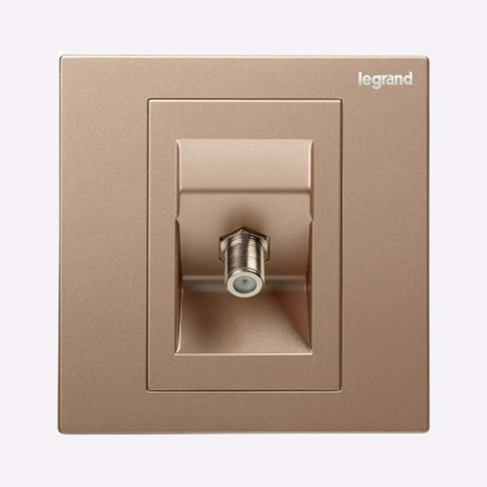 Legrand Galion TV Socket, F-Type (Satellite), 1-Gang, Direct SAT feed, Suitable for Home & Office - Rose Gold 0