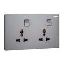 Legrand Galion Universal Double Switched Socket Twin Outlets Dark Silver 282435-C3 0