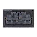 Legrand Mallia Senses 13A 2 Gang Single Pole Dual Switched Socket Matt Black 281113MB 2