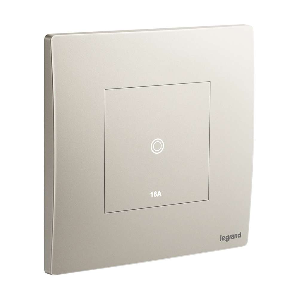 Legrand Mallia Senses 1-Gang 1-Way, 16AX Touch Switch, Low-force Tactile Control, Suitable for Home & Office - Champagne 0