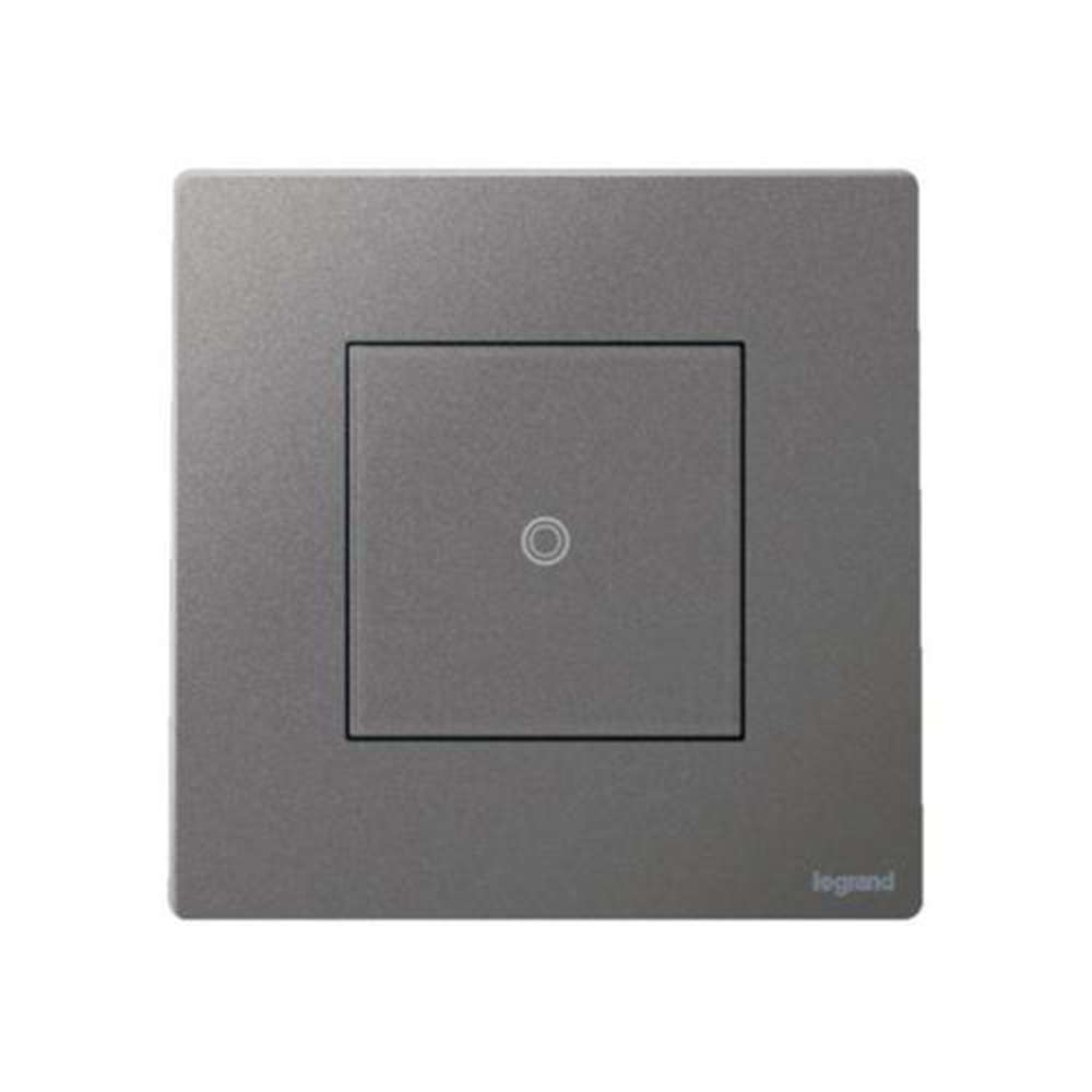 Legrand Mallia Senses 1-Gang 1-Way, 16AX Touch Switch, Low-force Tactile Control, Suitable for Home & Office - Dark Silver 1