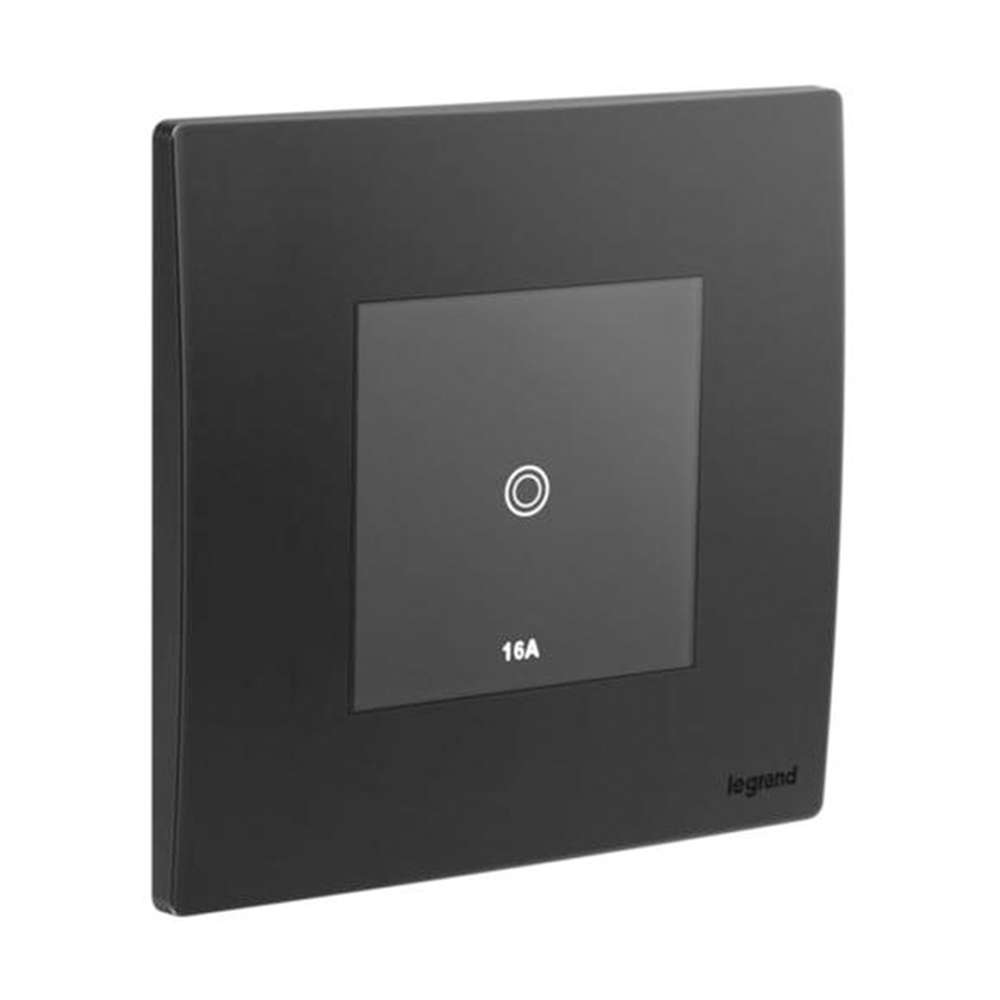 Legrand Mallia Senses 1-Gang 1-Way, 16AX Touch Switch, Low-force Tactile Control, Suitable for Home & Office - Matt Black 0