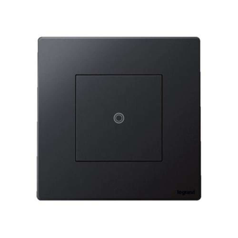 Legrand Mallia Senses 1-Gang 1-Way, 16AX Touch Switch, Low-force Tactile Control, Suitable for Home & Office - Matt Black 1