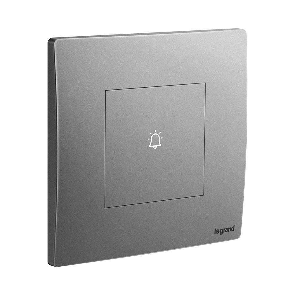 Legrand Mallia Senses Touch Bell Push Switch, 1-Gang 6A 200W, Low-Force Touch Activation, Suitable for Home & Apartments – Dark Silver 0