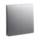 Legrand Mallia Senses 2-Gang 1-Way 16AX Switch Dark Silver 281002DS 0